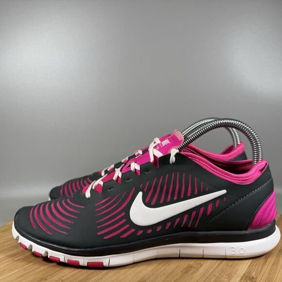 Nike Free Balanza 3.0 Athletic Lace Up Shoe Womens‎ Size 7.5 Black Pink - Picture 3 of 8